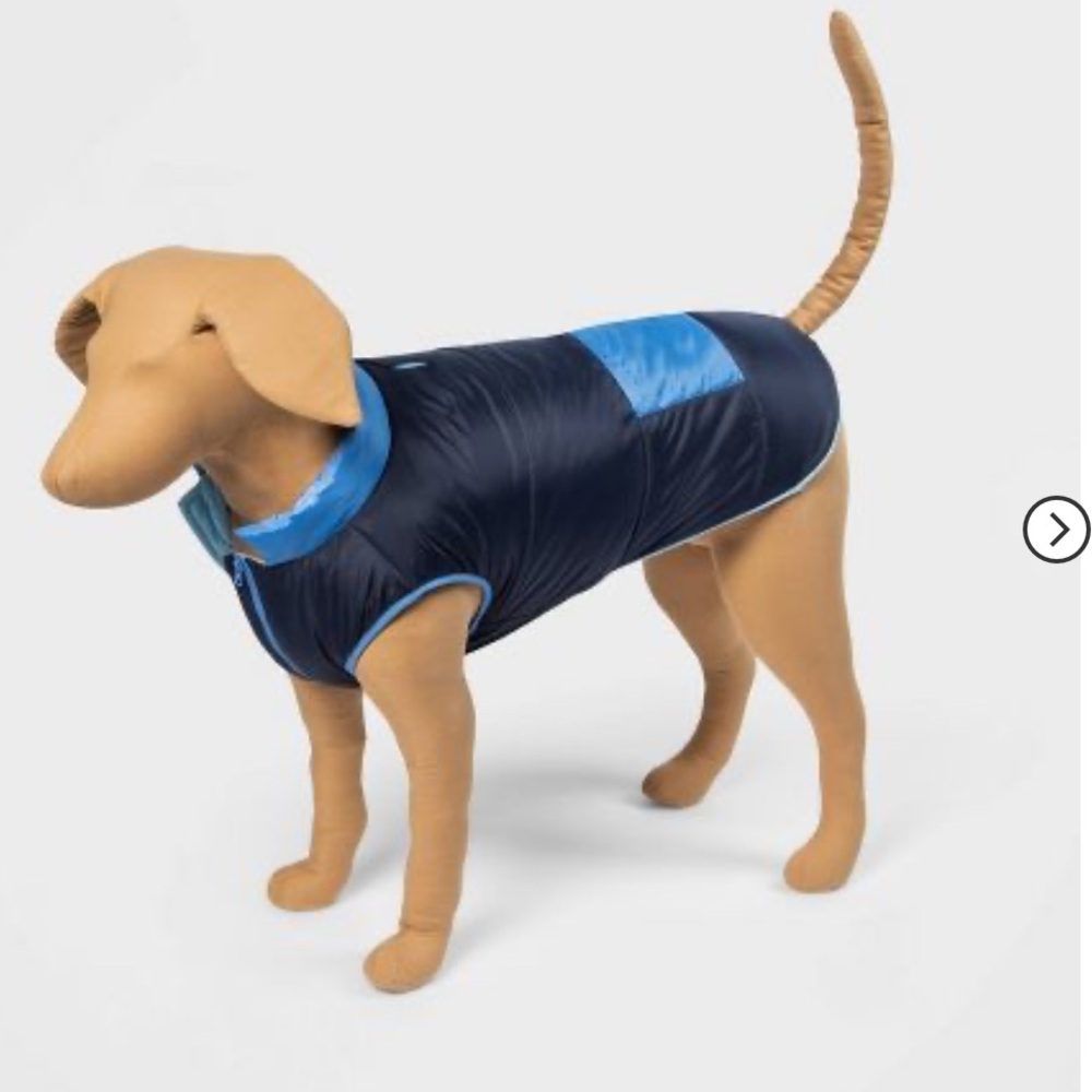 XS Blue Dog Puffer Jacket